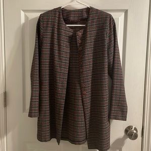 Soft, long plaid blazer